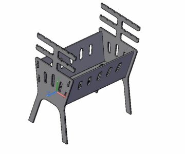 3D модель шашлычница 555х495х290 разборная