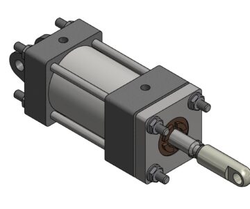 3D модель Гидроцилиндр (двустороннего действия) - ход поршня 55 мм.
