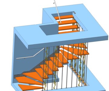 3D модель Лестница на подвесной системе