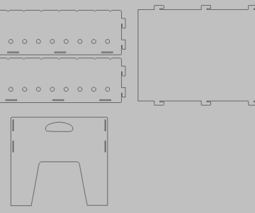Чертеж Мангал сборно-разборный для металла толщиной 2мм, размеры Д*Ш*В 450*330*150