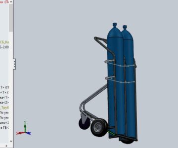 3D модель Тележка двухколёсная ГБ-2 ацетилен+кислород