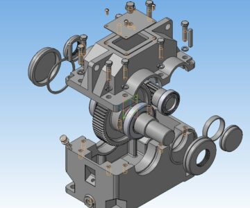 3D модель Редуктор цилиндрический прямозубый сборочная модель