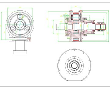 Чертеж Планетарный редуктор буровой машины