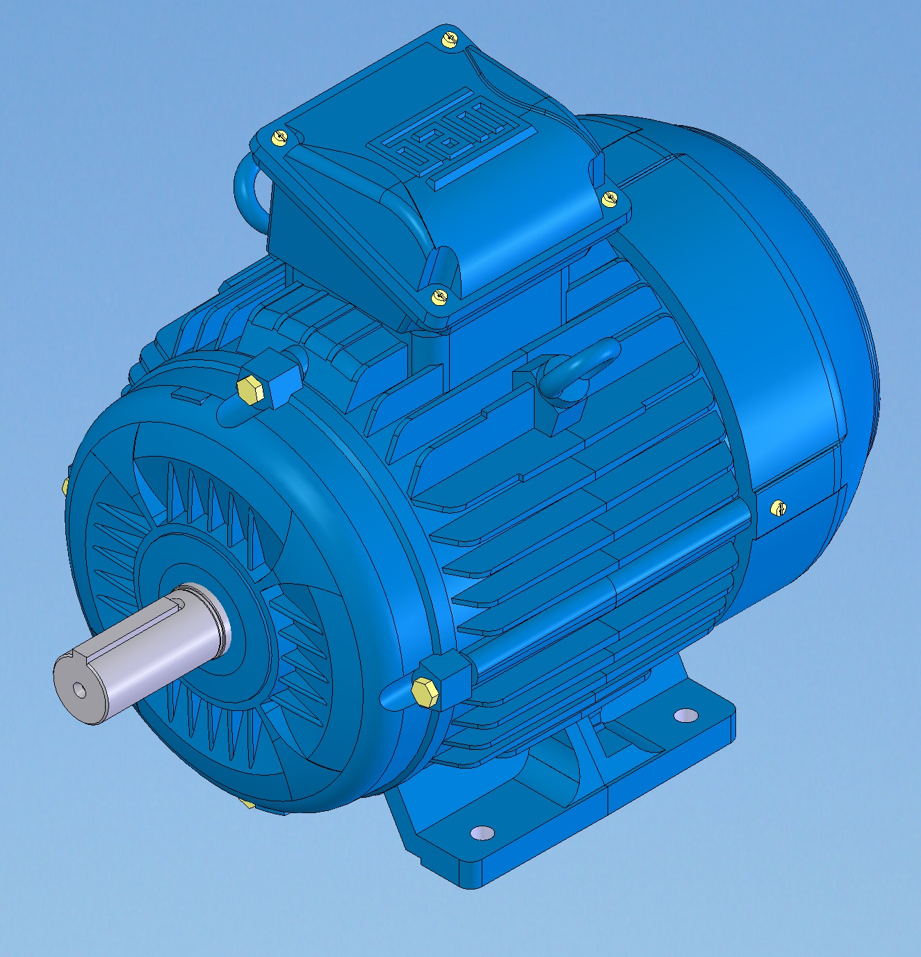 3D модель Электродвигатель трёхфазный WEG W22 132S 5,5 кВт 1500 обмин