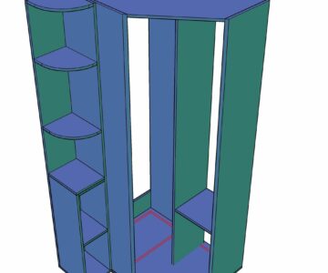 3D модель Шкаф угловой из ДСП (3D модель) для балкона