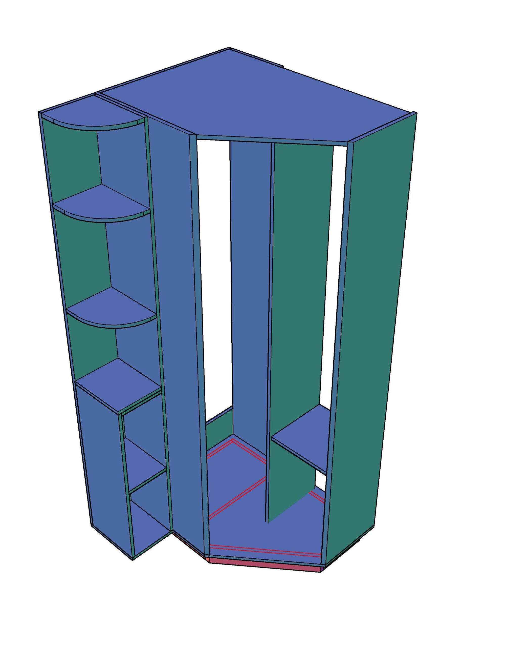 3D модель Шкаф угловой из ДСП (3D модель) для балкона