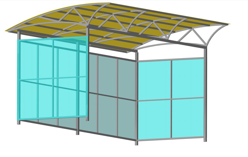 3D модель Остановочный пункт 6х2 м.