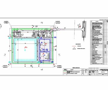Чертеж Генплан Строительство площадки по приему и переработке ТБО и хозяйствнно-бытовых сточных вод