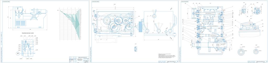 Чертеж Проектирование коробки скоростей токарно-револьверного станка