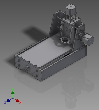 3D модель 3D модель компактного фрезерного станка ЧПУ с рабочей областью 300х180х40 мм.