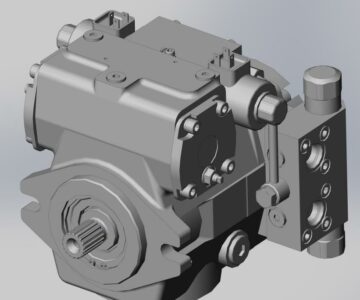 3D модель гидронасос 416.0.28 с электроуправлением