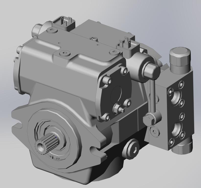 3D модель гидронасос 416.0.28 с электроуправлением