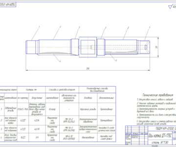 Чертеж Курсовая работа на тему "Разработка технологического процесса восстановления оси катка ДТ-175С"