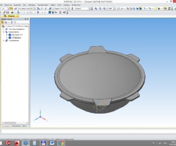 3D модель Казан чугунный емкостью 20Л с крышкой. 3D сборка.