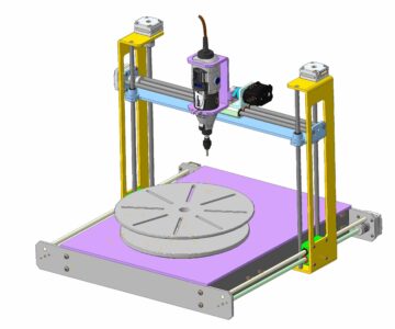 3D модель Станок фрезерный ЧПУ с круговой подачей