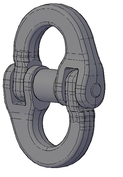 3D модель Звено соединительное разборное для цепи диаметром 10мм