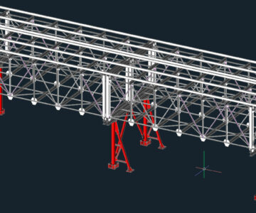 3D модель Стальная эстакада 7м