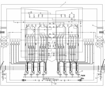 Чертеж Схема пылегазовоздухопроводов котла П-59