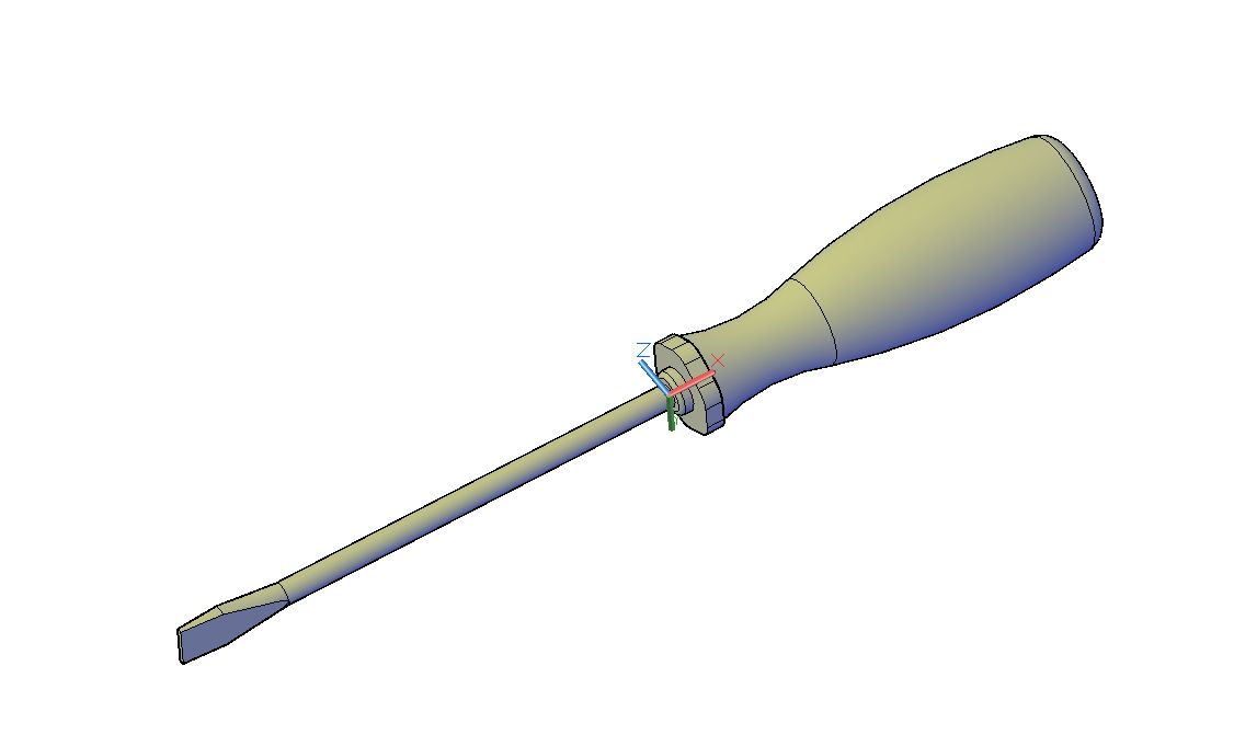 3D модель Отвертка в AutoCAD