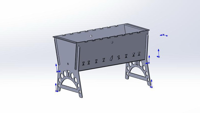 3D модель Мангал разборный 500х320х250 мм