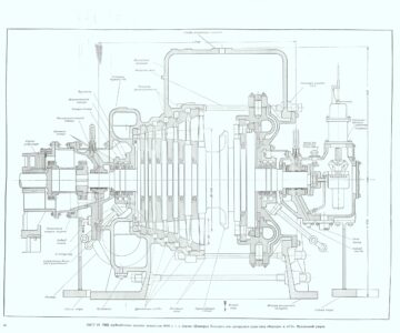 Чертеж ТНД турбозубчатого агрегата "General Electric"