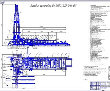 Чертеж Модернизация буровой установки БУ3900/225-ЭЧК-БМ с целью повышения надежности трансмиссии