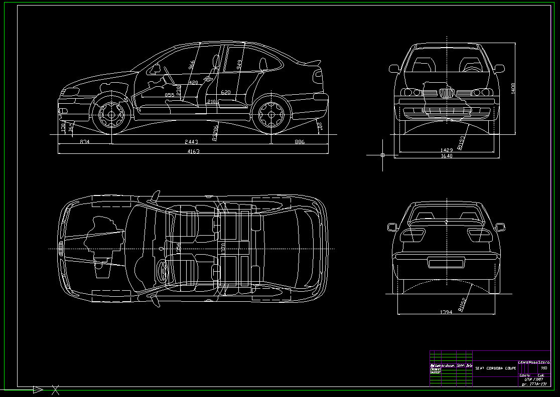 Чертеж SEAT Cordoba Coupe