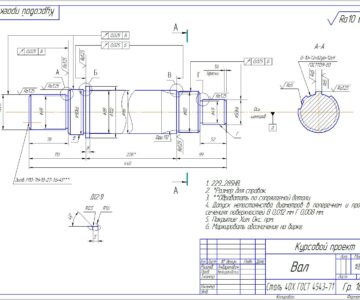 Чертеж Технологический процесс механической обработки поверхностей детали «Вал»
