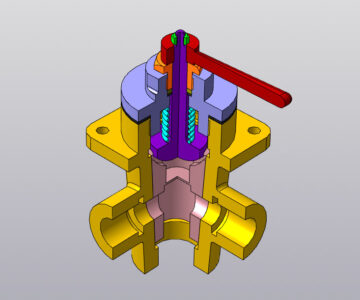 3D модель Кран двухходовой МЧ00.24 в КОМПАС-3D 14