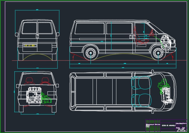 Чертеж чертеж wolkswagen transporter t4