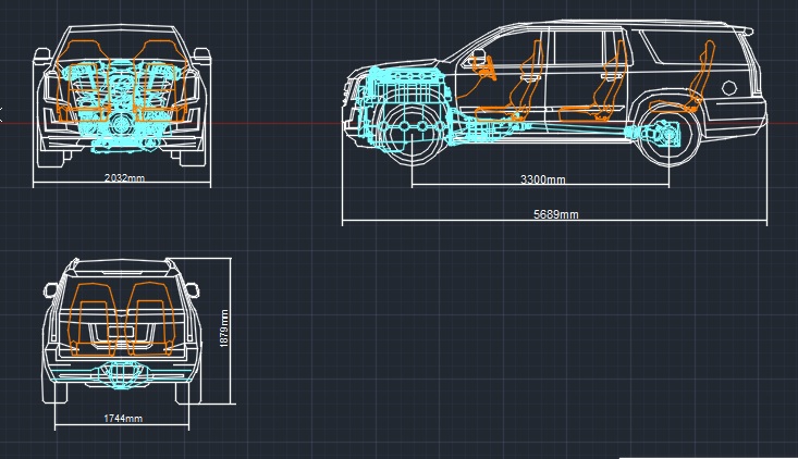 Чертеж Cadilac Escalade