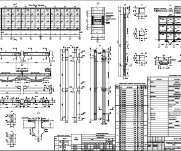Чертеж Проектирование железобетонных конструкций многоэтажного здания - 60.8х16.8 м