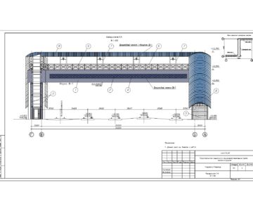 Чертеж Рабочий проект: "Строительство надземного пешеходного перехода на участке железной дороги" Архитектурная решения