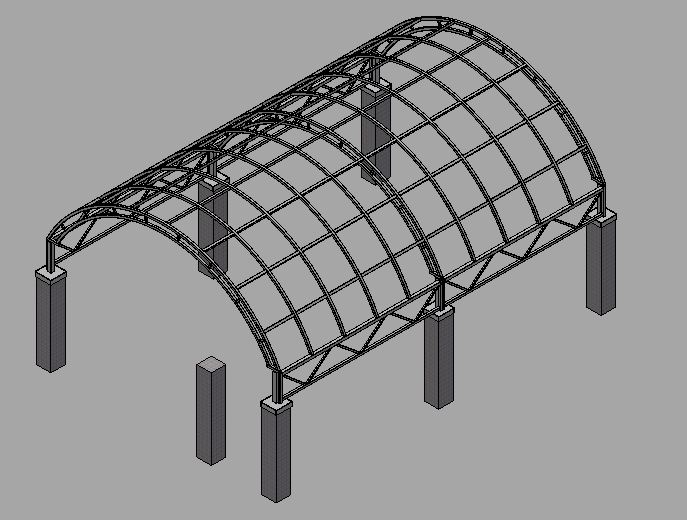 3D модель Навес дуговой под КАМАЗ