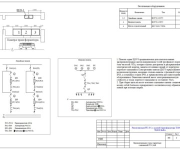 Чертеж Реконструкция РП-331 с заменой трансформатора ТМ400/6кВА на ТМ630/6кВА.