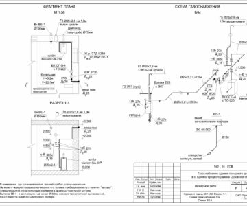 Чертеж Газоснабжение здания пожарного депо в с.Бунино Орловской области