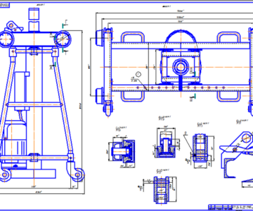 Чертеж Расчет и проектирование подъемника - манипулятора канавный модели ПМК -3