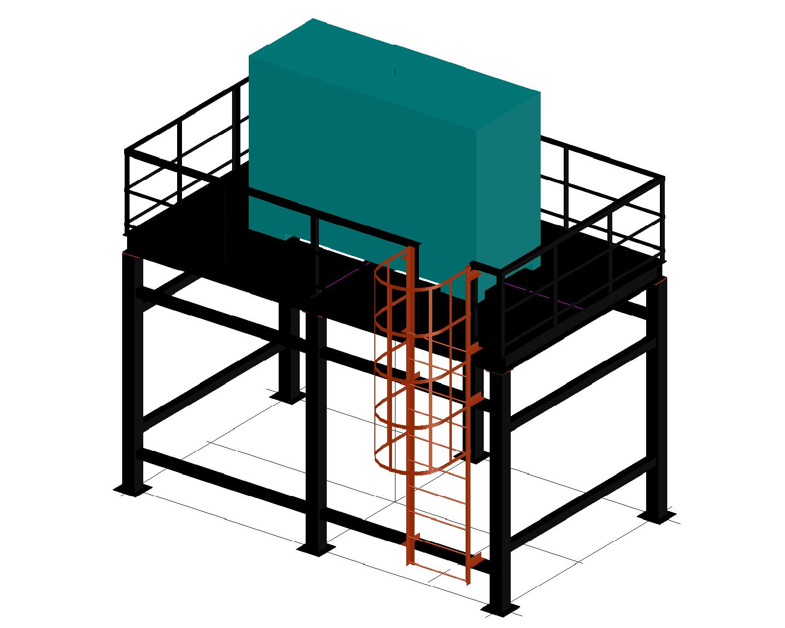 3D модель Эстакада для установки  дизель генератора