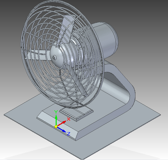 3D модель Вентилятор настольный в Solid Edge