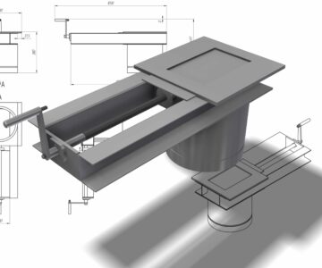 3D модель Шиберная заслонка на передаче винт-гайка 3D