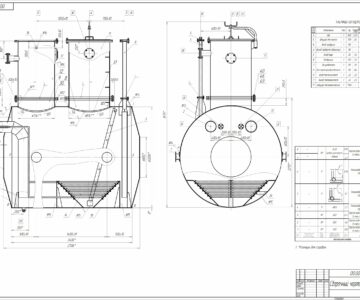 Чертеж Емкость подземная с подогревателем ЕПП 8-2000-1-1