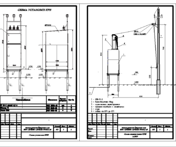 Чертеж Схема установки КТП-400кВа и КРН на ж.б.приставках