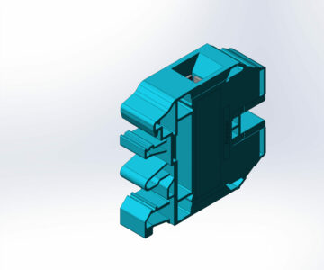 3D модель Клеммник на DIN-рейку 35 мм.кв. синий AVK35-RD