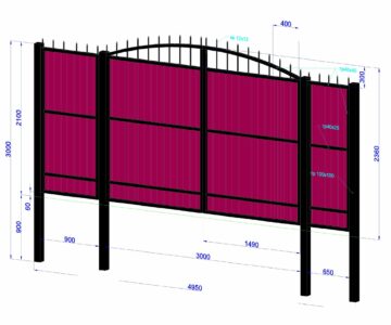 3D модель Ворота из профлиста 4950Х3000