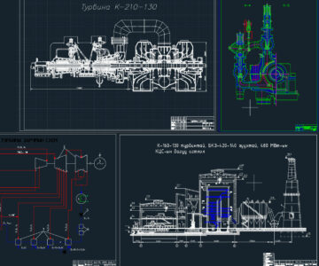 Чертеж Сборник чертежей на тему турбина К-200-130