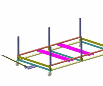 3D модель Параметрическая модель технологичной тележки для перевозки ПВХ-труб