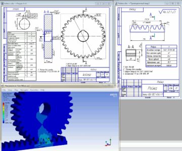 3D модель Проектирование зубчатой пары колесо-рейка и анализ ее контактной прочности