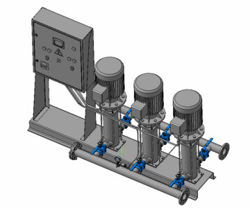 3D модель Насосная станция на базе 3-х насосов DP-PUMP DPV 15-9