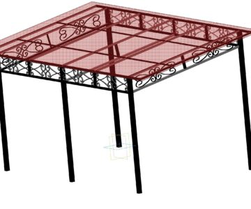 3D модель Навес из профильной трубы