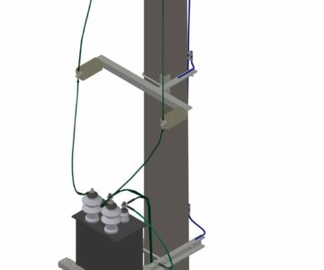3D модель Столбовая ТП 10/0,23 кВ на стойке СВ-105
